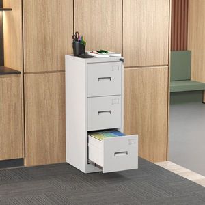 Armadietto Portadocumenti Sicuro per Casa/Ufficio, Armadio Verticale in Metallo a 3 Cassetti con Serratura e Slot per Schede - Formato A4/Letter - Product Image 1