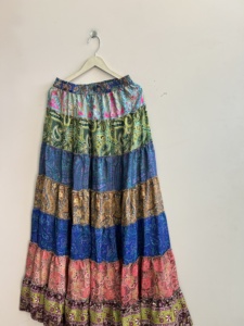 <b>Patchwork</b> Boho Gypsy Women <b>Skirt</b> Flare Maxi <b>Skirt</b> Dance <b>Skirt</b> Floor Length - Product Image 5