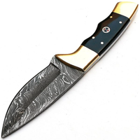 Couteau Skinner artisanal en acier Damas, lame Drop Point, manche en bois de rose, couteau de chasse et de découpe EDC pour l'extérieur, OEM