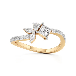 Bague de fiançailles de luxe en diamant, taille brillant rond, monture à griffes, bijoux fins pour femme - Product Image 2