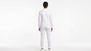 Women's <b>White</b> <b>Tracksuit</b> Full Zipper Hooded Collar Solid Color Breathable Casual Jogger Set Logo Winter Wear 100% Cotton - Product Image 4