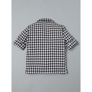 Casual Boys Micro-<b>Checked</b> Cotton <b>Shirt</b> in <b>Black</b> & <b>White</b> - Product Image 2