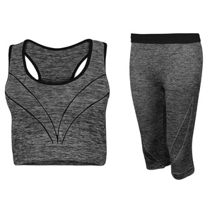 Conjuntos de ropa deportiva para correr de Yoga de compresión sublimada 2025 para mujer, ropa de entrenamiento a cuadros de talla grande para gimnasio, cintura elástica, cintura delantera - Product Image 1