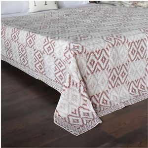 Indian Cotton Sanganer Kantha Queen Size Quilt <b>Throws</b> Hand Block Printed <b>Large</b> Width Handmade Artisan Bedding Home Decor Bulk - Product Image 4