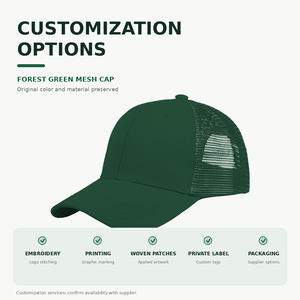Casquette Trucker Unisexe OEM ODM avec Logo Brodé, 5 Panneaux en Sergé de Coton, Visière Plate Avant, Fermeture Strapback, Style Vintage, pour l'Été et le Sport - Product Image 3