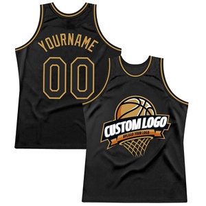 Wholesale Direct OMMIZ INDUSTRY Top Quality Custom Black Old <b>Gold</b> Authentic Throwback Basketball Jersey - Product Image 1