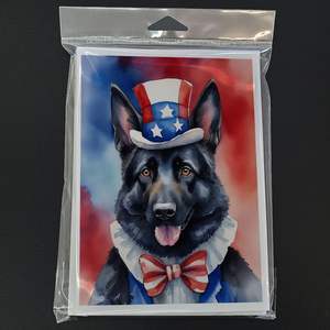 Whimsical A7 Tamaño 5x7 Patriótico Pastor Alemán Americano Tarjetas de Notas en Blanco Paquete 8 Sobres Incluidos - Product Image 3