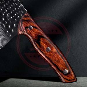 Cuchillo de Cocina Profesional de Acero de Damasco Hecho a Mano con Mango de Madera para Cortar Carne - Product Image 3
