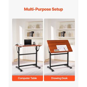 Tavolo da disegno H-Frame per mobili da ufficio regolabile 0-90 gradi con inclinazione in legno - Product Image 6