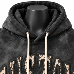 Sudadera con Capucha Personalizada con Bordado, Unisex, Oversize, de Felpa Francesa, Algodón Lavado, Estilo Urbano Informal, con Bolsillo Frontal, 370g - Product Image 3