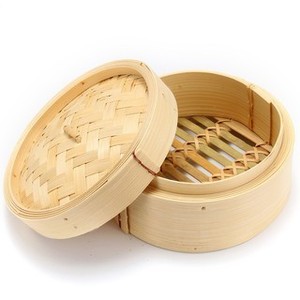 Cuisinière vapeur traditionnelle en bambou – Panier vapeur artisanal pour raviolis, légumes, prix compétitif // Mr.Tom - Product Image 2