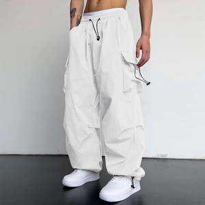 Woven Cargo Joggers Men's 100% Polyester Parachute Pants for Men Casual Baggy Unisex Street Y2K Pants Trendy <b>Drawstring</b> <b>Trouser</b> - Product Image 6