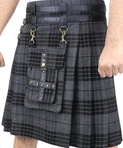 Auténtico kilt escocés para hombre, ropa hereditaria, diseño de tartán de lana, estilo artesanal, cintura ajustable para ceremonias y uso casual. - Product Image 5