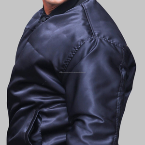 Veste en satin de soie de luxe personnalisée col montant manteau d'hiver avec revêtement pour le football Letterman vente en gros disponible - Product Image 5