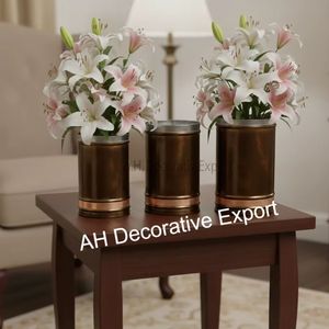 Ensemble de vases cylindriques en métal moderne avec paillettes, finition mate, couleur personnalisée, vases à fleurs de table hauts, décoration pour la maison et les mariages - Product Image 5