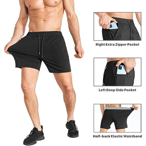 Forro de silicona antideslizante frontal y trasero para mayor seguridad en condiciones de poca luz, evita que la camiseta se suba por la cintura, pantalones cortos de gimnasio - Product Image 3