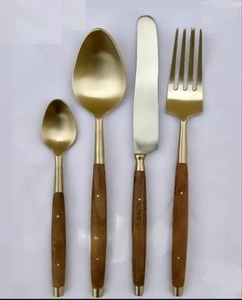Elegant Style Flatware <b>Sets</b> 18/<b>8</b> Stainless Steel Cutlery <b>Set</b> With Gold Plated Mirror Polish Bistro <b>for</b> <b>Dinnerware</b> Wedding Party - Product Image 3
