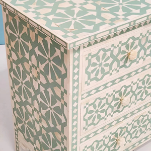 ILAHI's Bone Inlay <b>Drawer</b> Modern Design Agate Detailing <b>Storage</b> Portable Home Furniture - Product Image 1