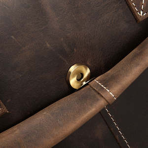 Distressed Leather Briefcase Rugged Vintage Executive Laptop Bag Multi Utility Work <b>Carry</b> <b>Case</b> with Smart Organizer Pockets - Product Image 3