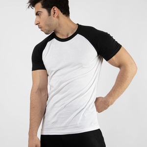 <b>Men</b> Raglan T Shirt Contrast Sleeve Crew Neck Sports Body Shape <b>Stretch</b> Adjustable Gym t Shirt For resistance Training - Product Image 4