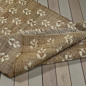 Alfombra Kilim de Yute Natural Hecha a Mano, Alfombra Tejida Ecológica con Patrón Abstracto, Alfombra Sostenible para Sala de Estar - Product Image 2