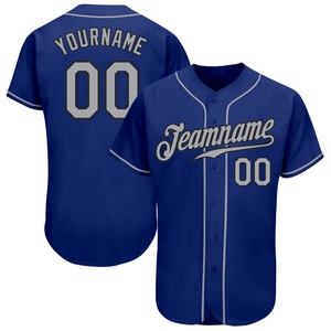 Vente en gros de maillots de baseball authentiques gris-noir personnalisés OMMIZ INDUSTRY, best-sellers - Product Image 1