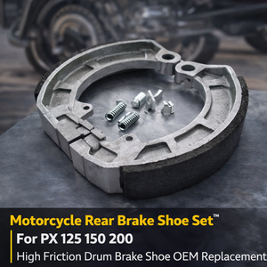 Jeu de plaquettes de frein arrière pour moto PX 125 150 200 |   Plaquettes de frein à tambour à haute friction, remplacement OEM - Product Image 3