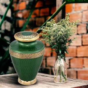 Luxury Natural Metal Funeral Urns Premium Finished Memorial Cremation <b>Container</b> for Adult Ashes Home Memorial Decor At Best Rate - Product Image 4
