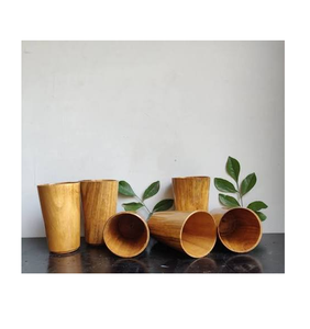 Verre à eau en bois pour usage domestique, cadeau pour adultes, occasion spéciale, couleur naturelle, design moderne - Product Image 3