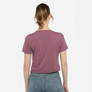 เสื้อครอปท็อปผู้หญิงรักษ์โลก รุ่นใหม่ สีพื้น ผ้าฝ้าย 100% หรือ ผ้าฝ้าย 90% โพลีเอสเตอร์ 10% แขนสั้น - Product Image 2