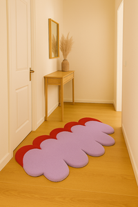 Handmade Modern Artisan Wool Rug purple red Topographic <b>Carpet</b> Custom Island-Inspired Design for Home Picnic Washable Modern Rug - Product Image 1