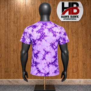 เสื้อยืดผู้ชายลำลองทรงปกติ ลายมัดย้อม สีตามสั่ง แขนสั้น คอกลม ดีไซน์ถัก - Product Image 2
