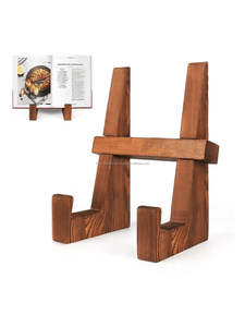 Soporte de madera para libros de cocina que ofrece una estructura equilibrada para libros de cocina pesados, lo que facilita la preparación de comidas y la organiza. - Product Image 3