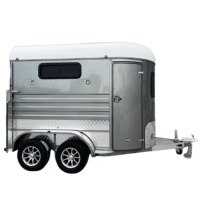 Nouvelle Conception Remorque à Chevaux 2HSL-S avec Boîte à Équipement, Chargement Direct pour 2 Chevaux