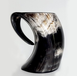 Jarra Vikinga Ecológica de Cuerno de Búfalo Hecha a Mano de ILAHI, de Grado Alimenticio, Estilo Medieval, Religiosa, Feng Shui, Animal, Natural - Product Image 5