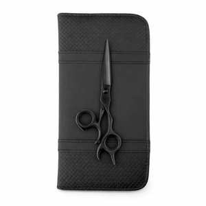 Tijeras de Corte de Pelo Super Ergo Devil en Negro Mate, Hechas de Acero Inoxidable de Alta Calidad para Uso Profesional en Barberías y Salones - Product Image 1