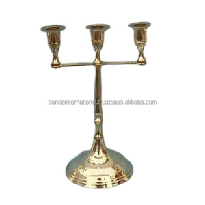 Portavelas de tres luces de latón de alta calidad con acabado dorado para decoración del hogar y la Oficina para Navidad - Product Image 6