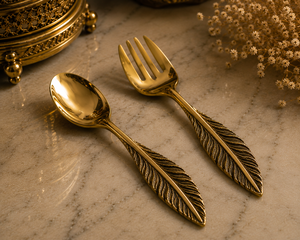 Hot Sale Classic Brass <b>Gold</b> Plated Eco-Friendly <b>Kitchen</b> <b>Utensil</b> Set Elegant Floral Design for Wedding Home Cooking Restaurant - Product Image 1