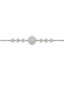 925 Sterling Silver Floral Cubic Zirconia <b>Anklet</b> High Polish Delicate Women Jewelry Adjustable Chain Beach Party Gift Daily Wear - Product Image 3