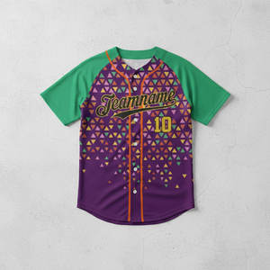Maillot de baseball unisexe avec logo brodé par sublimation, respirant, manches courtes, design color block, nom et numéro de l'équipe - Product Image 6