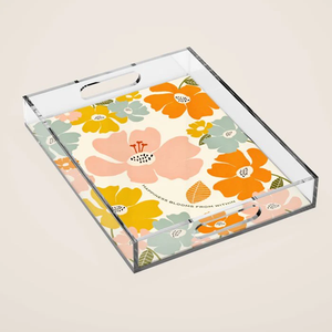 Bandejas de servir de acrílico transparente con estampados personalizados y asa para fiestas de Navidad, cumpleaños, dulces y chocolate. - Product Image 6