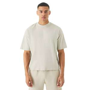 เสื้อยืดครอปแขนสั้นทรงหลวมสำหรับผู้ชาย ผ้าฝ้าย 100% ผลิตตามสั่ง พร้อมปักโลโก้ ผ้าแคนวาสคุณภาพสูง บริการ OEM - Product Image 5