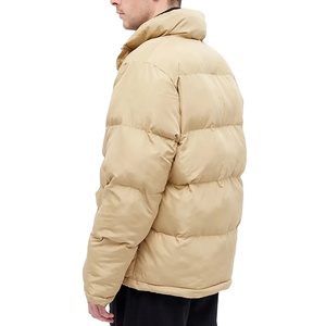 High Quality <b>Men's</b> Winter Outdoor <b>Canvas</b> Long Sleeve Stand Collar Front Logo Filled Eco-Friendly Puffer <b>Jacket</b> Reasonable Price - Product Image 3
