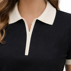 Most Popular Design Knitted Breathable Casual Style Ladies Golf Polo Shirts Latest Fashion Style Women's Polo Shirt For Summer - Product Image 5