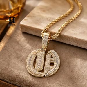 Pendentif personnalisé en gros avec nom, collier initial 3D serti de diamants baguette, pendentif hip-hop lettre gothique personnalisée - Product Image 6