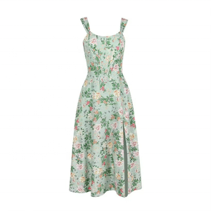 Robe longue décontractée d'été pour femmes, imprimé floral, vente en gros sur mesure en usine - Product Image 3