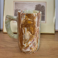 Tasse en marbre onyx vert de 6 pouces, tasse à café ou à thé en pierre naturelle, artisanale, polie, vaisselle décorative, cadeau