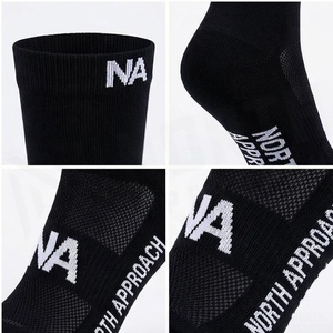 North Approach <b>Knee</b> <b>High</b> <b>Socks</b> Black White Breathable Soccer Football <b>Socks</b> for Adults Summer Season - Product Image 4