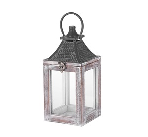 Farol de madera de diseño exclusivo y moderno, hecho a mano, artículo decorativo para decoración del hogar de estilo rústico y festividades. - Product Image 6