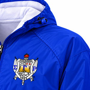 Royal Blue <b>Women</b> Hooded Anorak <b>Windbreaker</b> <b>Jacket</b> Half Zip Pullover Embroidered Crest Lightweight Outdoor <b>Jacket</b> with Front - Product Image 5